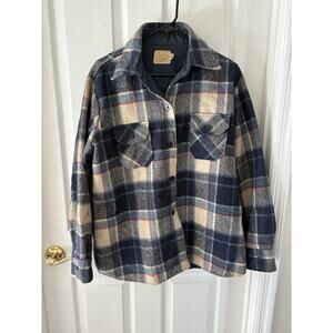 Fingerhut vintage 90s men’s flannel lined shirt size large. Tarzan Blue plaid